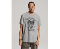 Pánské tričko s potiskem WOLF CALI S1819 - šedý melír Šedá, XL