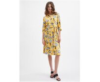 Žluté dámské květované šaty Žlutá, 38
