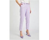 Světle fialové dámské zkrácené kalhoty s páskem Fialová, 38