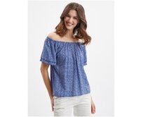 Modrá dámská vzorovaná halenka Modrá, 38