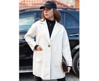 Dámský oversize kabát ELEGANTWAY herringbone béžový Béžová, Univerzální