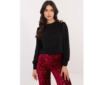 Černá společenská halenka s drapérií Černá, Univerzální