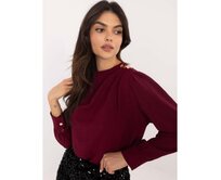 Bordó společenská halenka s ozdobnými knoflíky Kaštanová, Univerzální