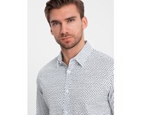Pánská košile SLIM FIT s jemným vzorem bílá Bílá, XL