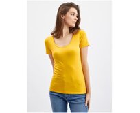 Žluté dámské basic tričko Žlutá, M