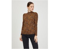 Hnědé dámské vzorované tričko ORSAY Paisy XS Hnědá, L