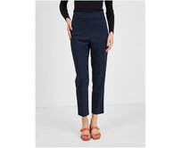 Tmavě modré dámské zkrácené kalhoty Modrá, 36