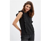 Černé dámské tričko s volánem Černá, L