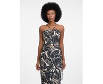 Černé dámské crop vzorované tílko Černá, 40