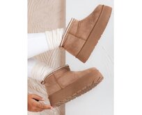 Dámské sněhové boty na platformě, béžové Béžová, 38