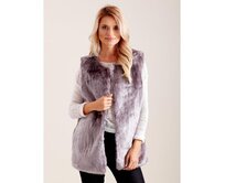Dámská vesta chlupatá MONA šedá Šedá, L/XL