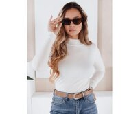 Dámský svetr s polorolákem TARLENA bílý Bílá, S/M