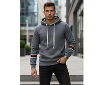 Pánská mikina s kapucí šedá Břidlicová, M