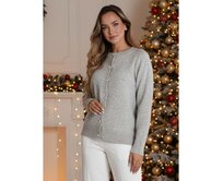 Dámský svetr se zapínáním, SELINA, šedý Světle šedá, S/M