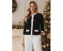 Dámský svetr na knoflíky černý CHICLINE Černá, S/M