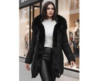 Dámská zimní bunda MORISIO dlouhá prošívaná s kapucí černá Černá, S