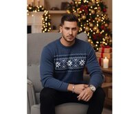 Pánský svetr modrý Modrá, M