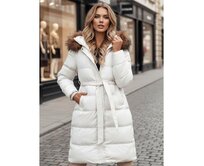 Dámská zimní bunda prošívaná s kožešinou STYLEBELLA bílá Bílá, S