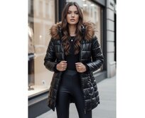 Dámská zimní prošívaná bunda WINTERZIP s kapucí černá Černá, S