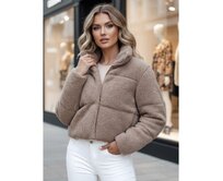 Dámská zimní krátká bunda alpaka CELESTIAL kamelová Karamelová, L