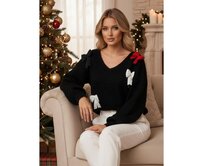 Dámský svetr one size PUREBOW černý Černá, Univerzální