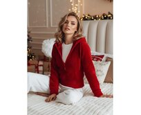 Dámská mikina s kapucí červená Červená, S