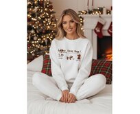 Dámská mikina oversize s jezevčíky JAMNIKOVE bílá Bílá, Univerzální