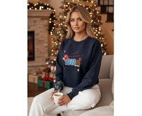 Dámská mikina oversize s výšivkou DOGSWEETY tmavě modrá Námořnická modrá, Univerzální