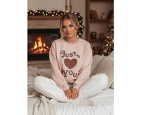 Dámská mikina oversize s potiskem JUST LOVE YOU růžová Růžová, Univerzální