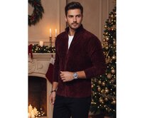 Pánský svetr s rozepínáním bordó Kaštanová, M