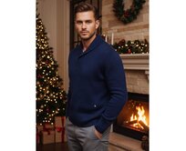 Pánský svetr tmavě modrý Námořnická modrá, XXL