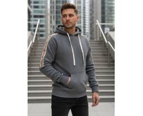 Pánská mikina s kapucí šedá Břidlicová, M