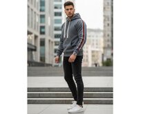 Pánská mikina s kapucí šedá Břidlicová, M