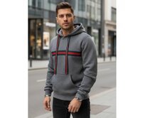 Pánská mikina s kapucí tmavě šedá Břidlicová, M