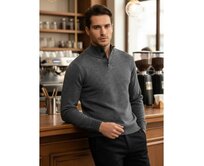 Pánský svetr s rolákem světle šedý Světle šedá, M