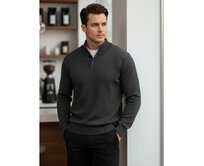 Pánský svetr s rolákem grafitový Břidlicová, M