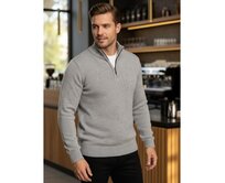 Pánský svetr s rolákem světle šedý Světle šedá, M