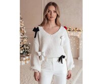 Dámský svetr one size PUREBOW ecru Bílá, Univerzální