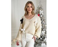 Dámský svetr one size PUREBOW béžový Béžová, Univerzální