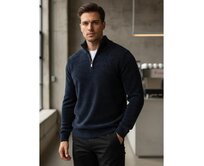 Pánský svetr s rolákem tmavě modrý Modrá, M