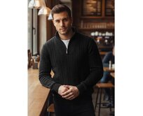 Pánský svetr s rolákem černý Černá, M