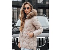 Dámská zimní bunda s kožešinou béžová Béžová, M
