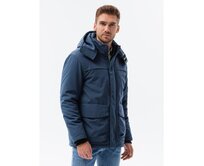 Pánská bunda zimní prošívaná JULIUS tmavě modrá Modrá, S