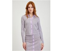 Světle fialový dámský vzorovaný kardigan Fialová, XS