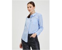 Světle modrá dámská kostkovaná košile Světle modrá, 34