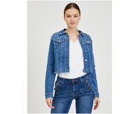 Modrá dámská džínová bunda Modrá, 34