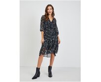 Černé dámské květované šaty se zavazováním Černá, 34