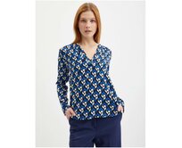 Modrá dámská vzorovaná halenka Modrá, 34