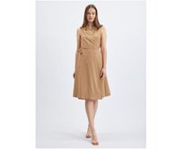 Světle hnědé dámské zavinovací šaty Hnědá, 32