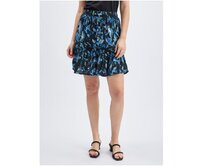 Modro-černá dámská květovaná sukně Černá, 34